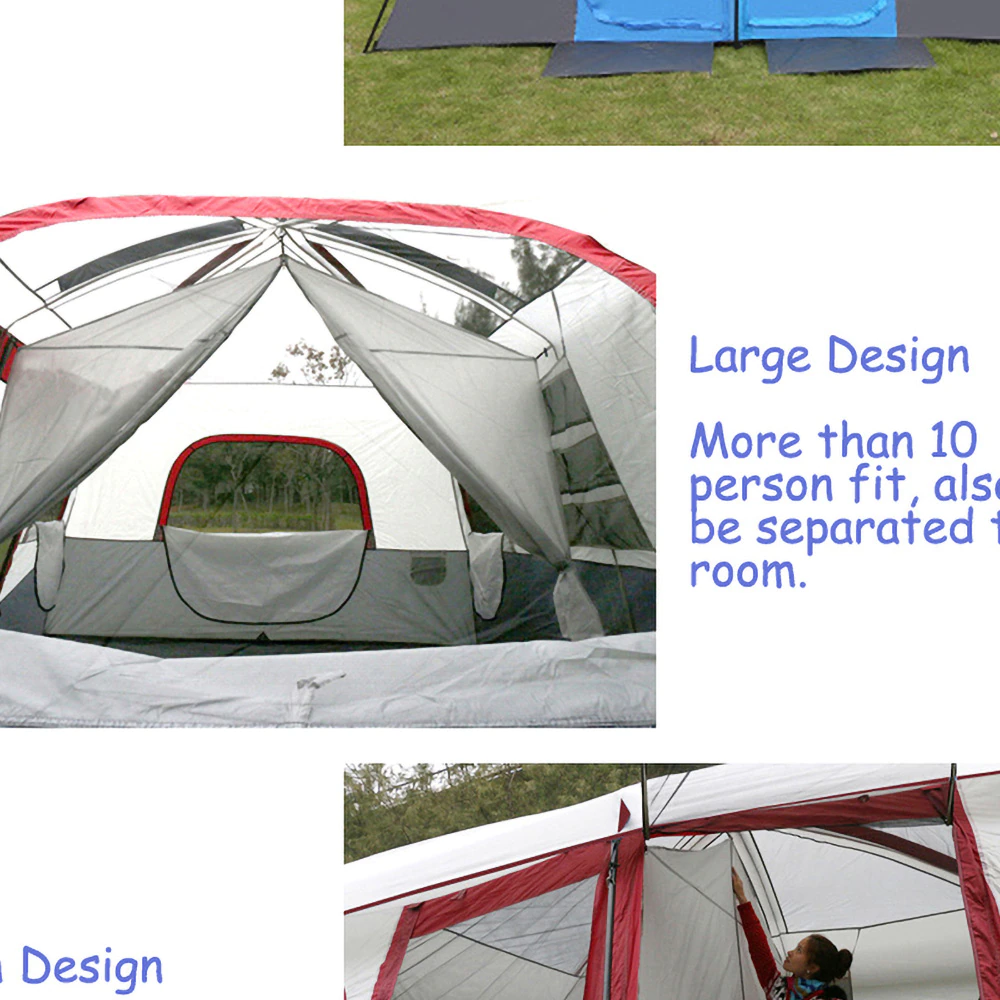 Cheap Goat Tents Large Camping Tent Outdoor Big Family Tent 8 10 12 Person Party Tent Waterproof Cabin Camp Anti UV Marquee Tents Tents 
